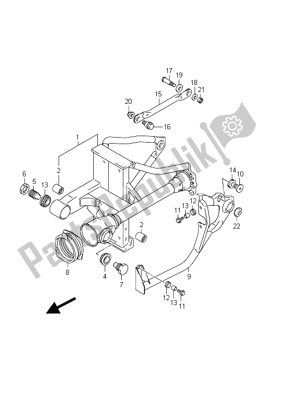 Todas las partes para Brazo Oscilante Trasero de Suzuki VZ 800 Intruder 2011