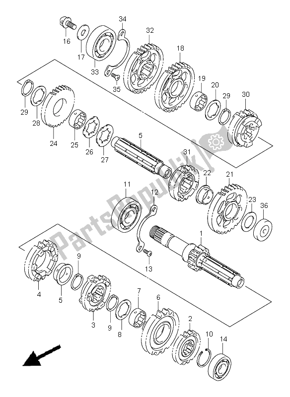 All parts for the Transmission of the Suzuki VL 800 Volusia 2001