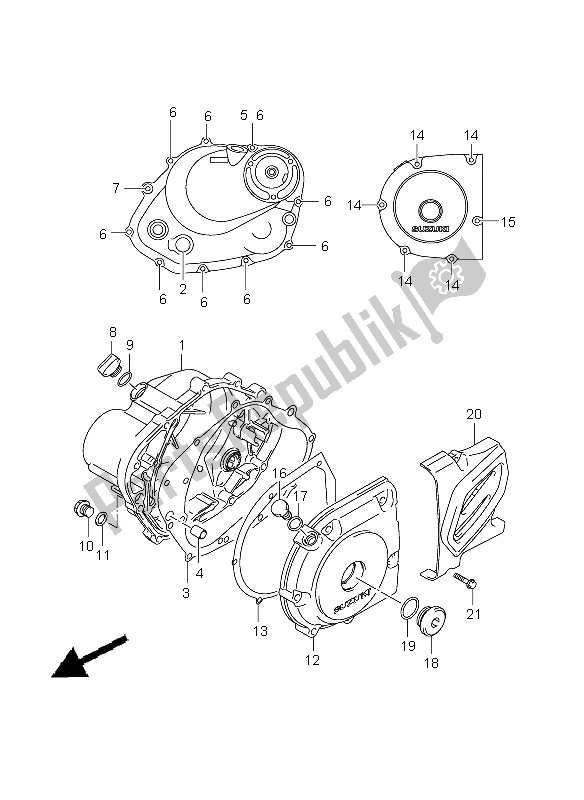 Tutte le parti per il Coperchio Del Carter del Suzuki DR Z 125 SW LW 2009