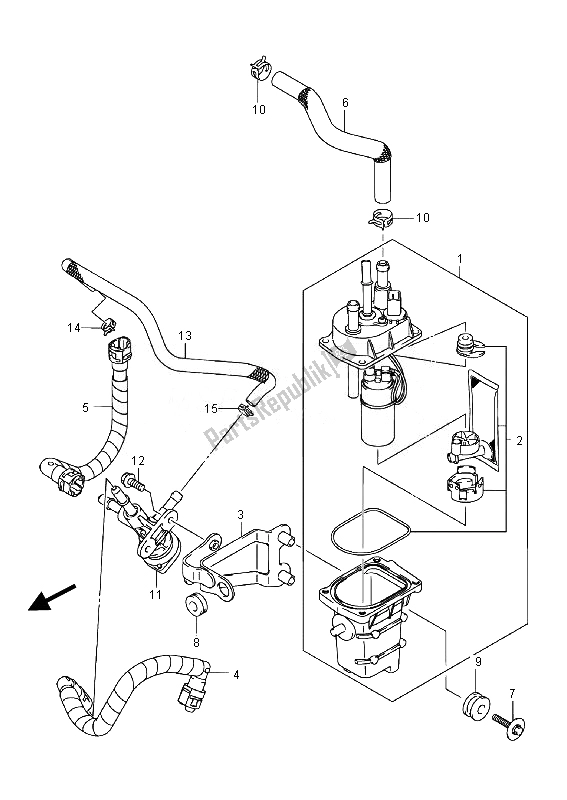 All parts for the Fuel Pump of the Suzuki LT A 400 FZ Kingquad ASI 4X4 2014