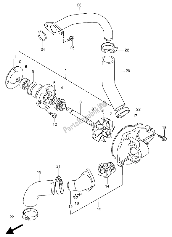 Todas las partes para Bomba De Agua de Suzuki VX 800U 1993