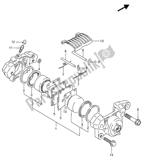 Tutte le parti per il Pinza Posteriore del Suzuki VX 800U 1992