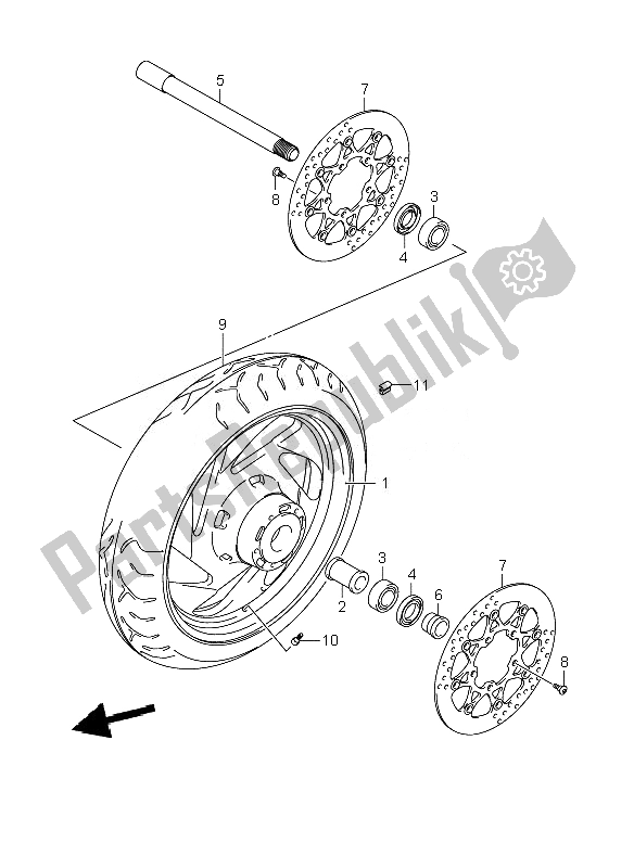 Toutes les pièces pour le Roue Avant du Suzuki VZR 1800 RZ M Intruder 2007