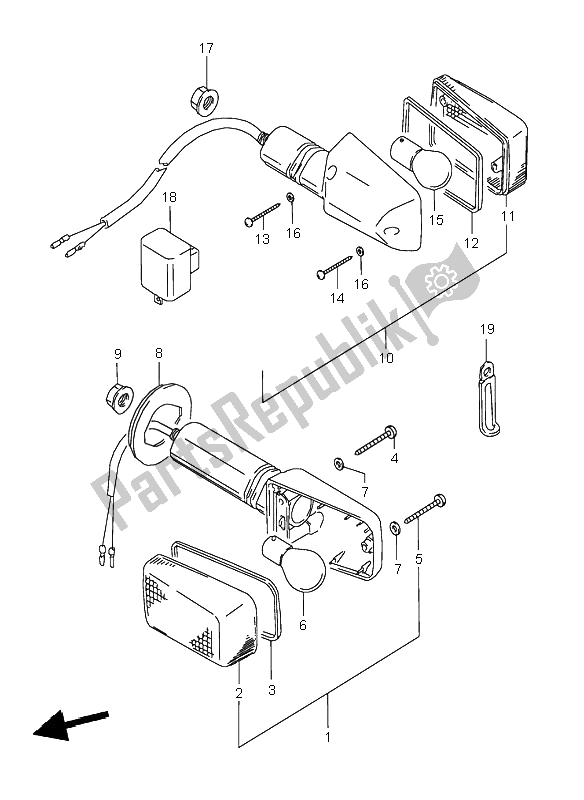 Alle onderdelen voor de Richtingaanwijzer Lamp van de Suzuki GSX 600F 1996