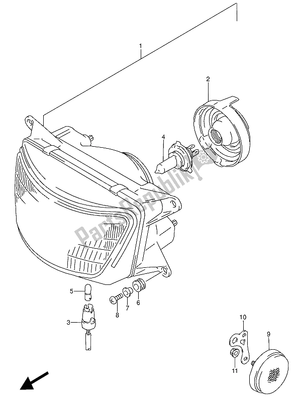 Todas las partes para Lámpara De Cabeza de Suzuki RF 600 RU 1994