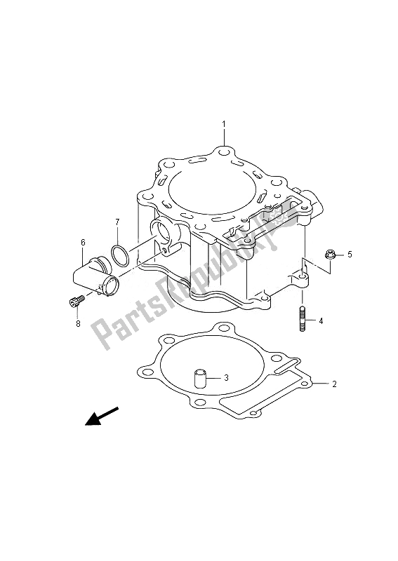 All parts for the Cylinder of the Suzuki LT A 750 XZ Kingquad AXI 4X4 2014