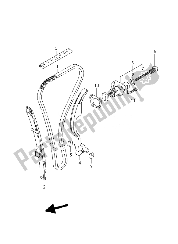 All parts for the Cam Chain of the Suzuki GSF 650 Nsnasa Bandit 2007