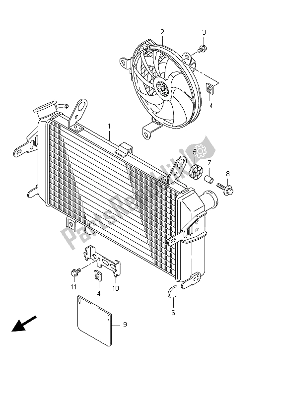 All parts for the Radiator of the Suzuki SFV 650A Gladius 2012