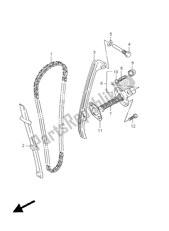 All parts for the Cam Chain of the Suzuki GN 125E 1997