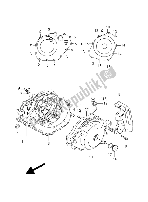 Wszystkie części do Pokrywa Skrzyni Korbowej Suzuki DL 650A V Strom 2010