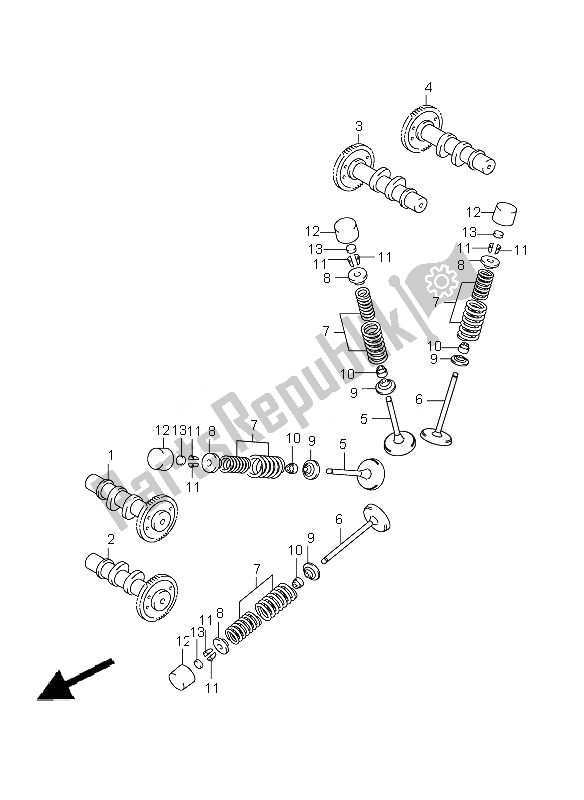 Tutte le parti per il Albero A Camme E Valvola del Suzuki DL 650A V Strom 2010