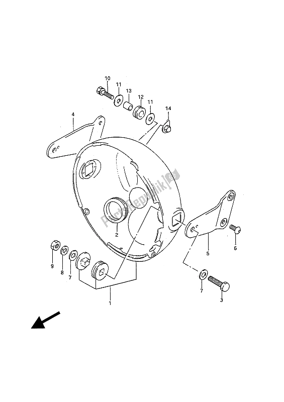 All parts for the Headlamp Housing of the Suzuki GSF 400 Bandit 1993