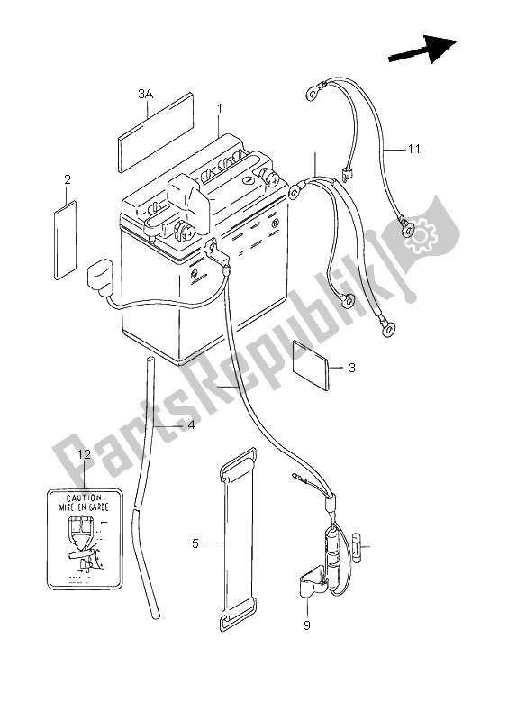 Tutte le parti per il Batteria del Suzuki GN 125E 1995