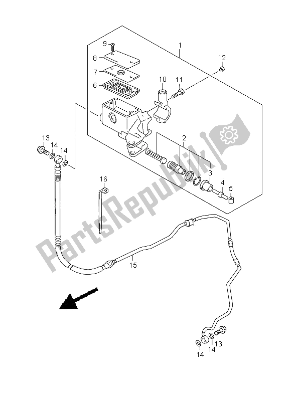 All parts for the Clutch Master Cylinder of the Suzuki C 1500 VL 2009
