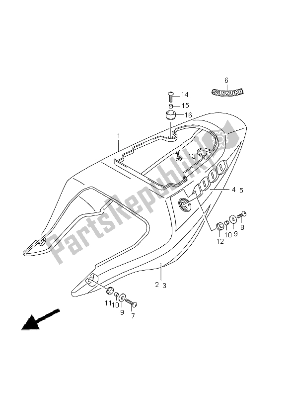 Tutte le parti per il Copertura Del Telaio del Suzuki GSX R 1000 2001