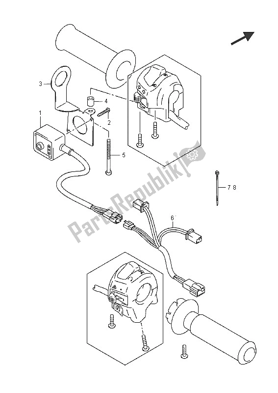 All parts for the Grip Heater (an400za) of the Suzuki Burgman AN 400 ZZA 2016