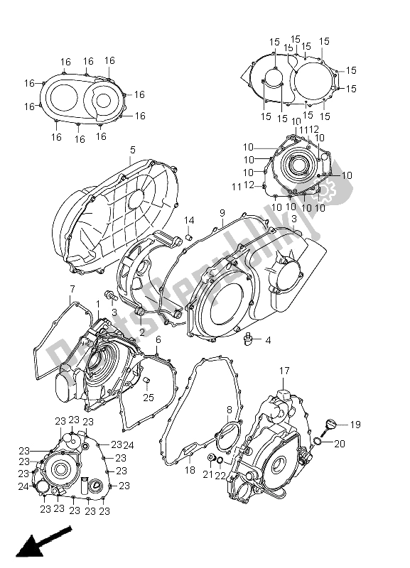 Tutte le parti per il Coperchio Del Carter del Suzuki LT A 750 XZ Kingquad AXI 4X4 2011