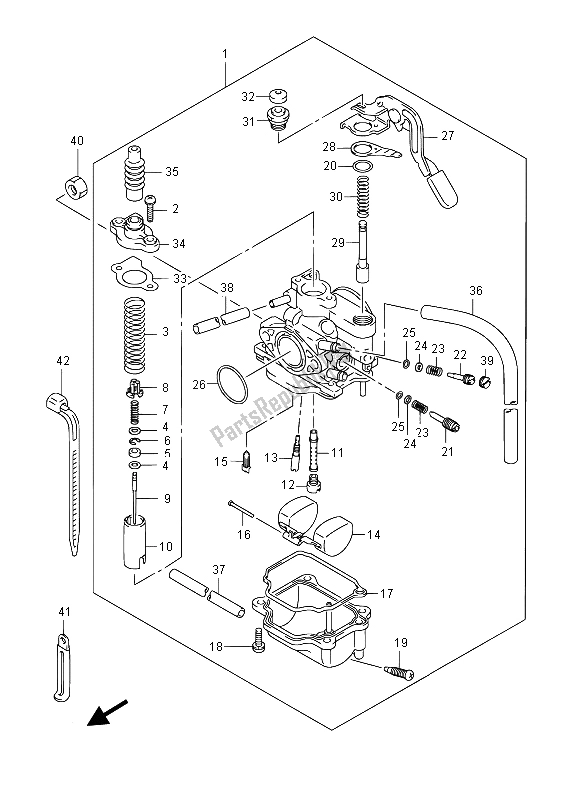 All parts for the Carburetor of the Suzuki LT Z 90 Quadsport 2015