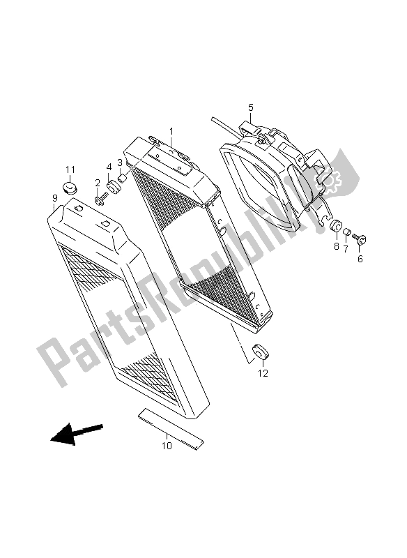 All parts for the Radiator of the Suzuki VL 800C Volusia 2008