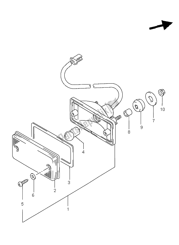 Tutte le parti per il Lampada Di Coda del Suzuki LT F 250 Quadrunner 2000