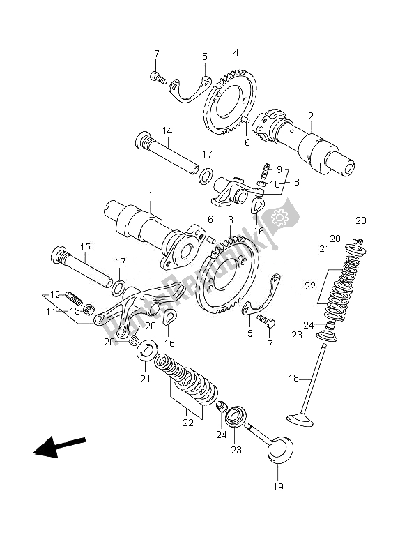 All parts for the Camshaft & Valve of the Suzuki C 800 VL Intruder 2010