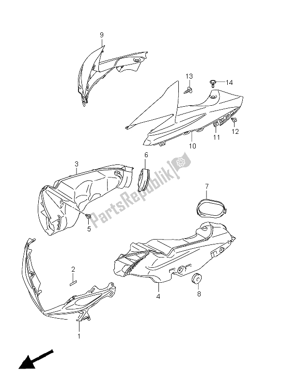 All parts for the Air Intake Pipe of the Suzuki GSX R 600 2011