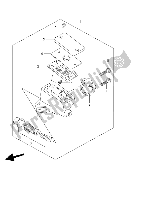 All parts for the Front Master Cylinder (gsf600s-su) of the Suzuki GSF 600 NS Bandit 2003