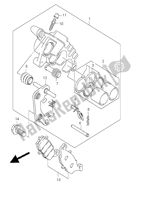 Toutes les pièces pour le étrier Avant du Suzuki RV 125 Vanvan 2003