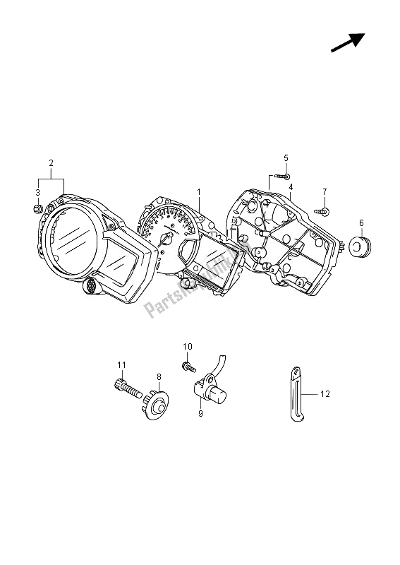 Alle onderdelen voor de Snelheidsmeter van de Suzuki GSX 1250 FA 2014