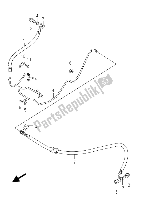 All parts for the Rear Brake Hose of the Suzuki AN 650A Burgman Executive 2012