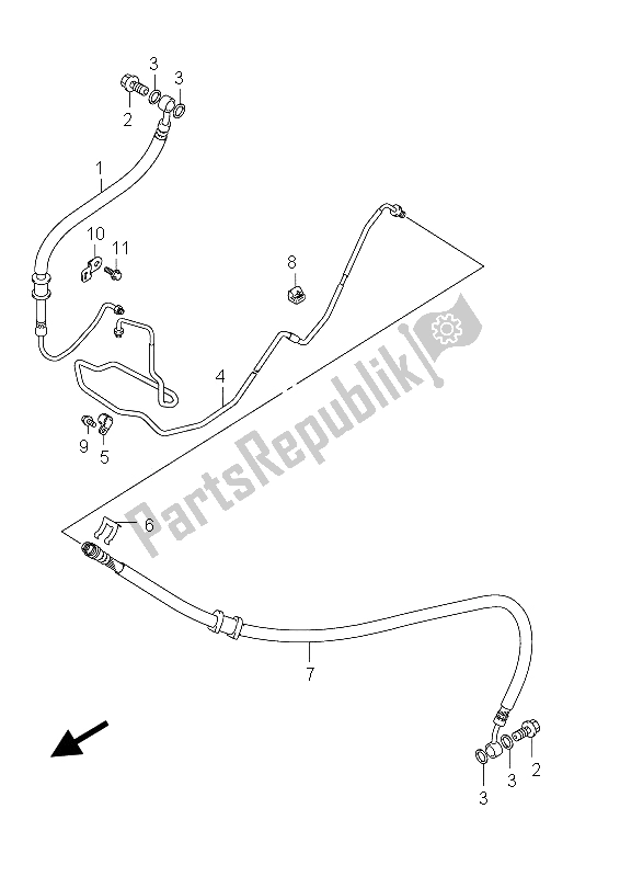 Tutte le parti per il Tubo Freno Posteriore del Suzuki AN 650A Burgman Executive 2012