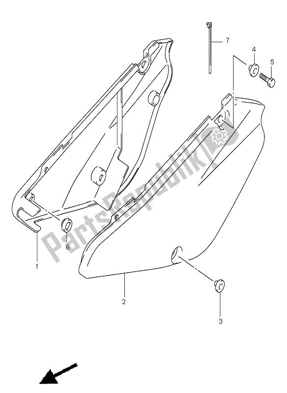 All parts for the Frame Cover of the Suzuki RM 85 SW LW 2005