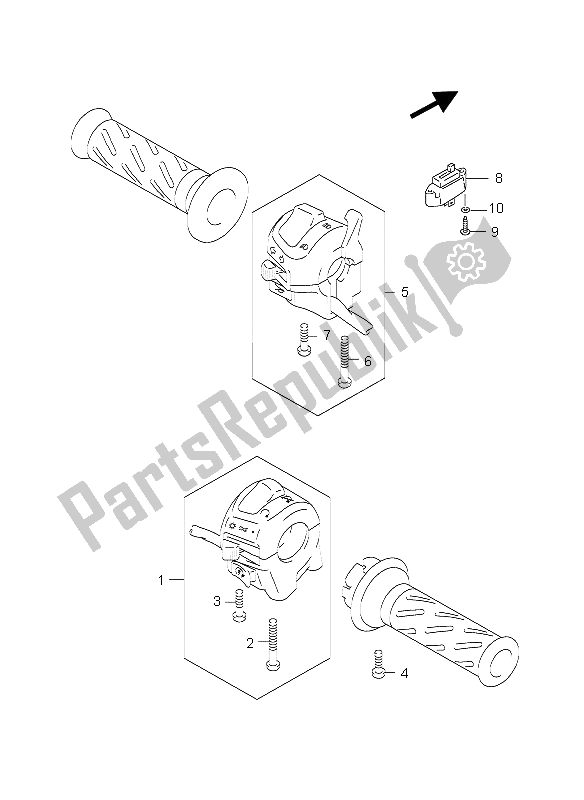 All parts for the Handle Switch of the Suzuki GS 500 EF 2005