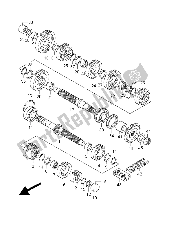 Todas las partes para Transmisión de Suzuki GSX 1400 2005