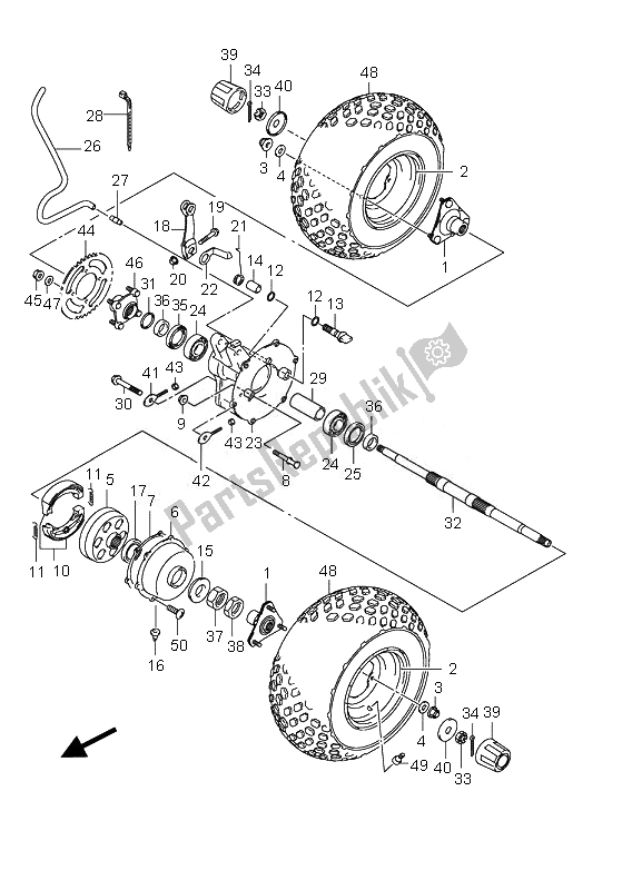 All parts for the Rear Wheel of the Suzuki LT Z 90 4T Quadsport 2010