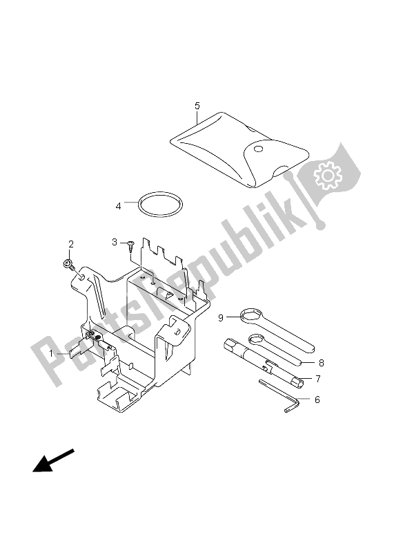 All parts for the Battery Holder of the Suzuki DL 650A V Strom 2012