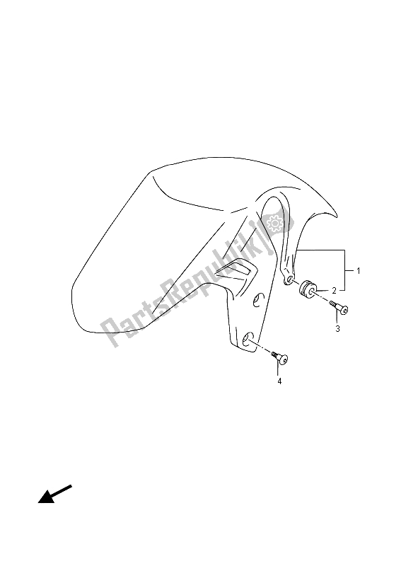 Alle onderdelen voor de Voorspatbord (gsr750a) van de Suzuki GSR 750A 2015