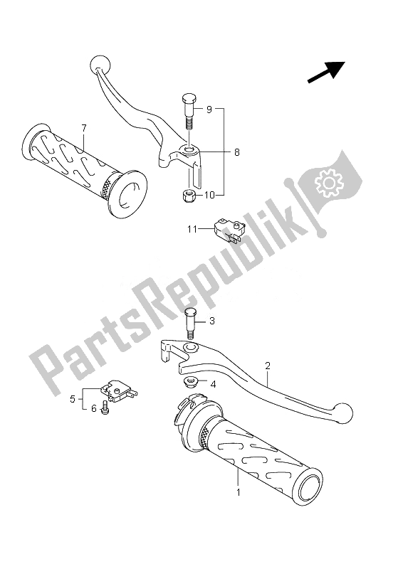 Todas las partes para Palanca De La Manija de Suzuki UH 200 Burgman 2007