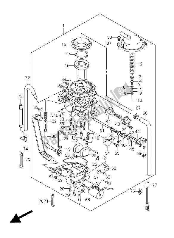 All parts for the Carburetor of the Suzuki DR Z 400 SM 2007