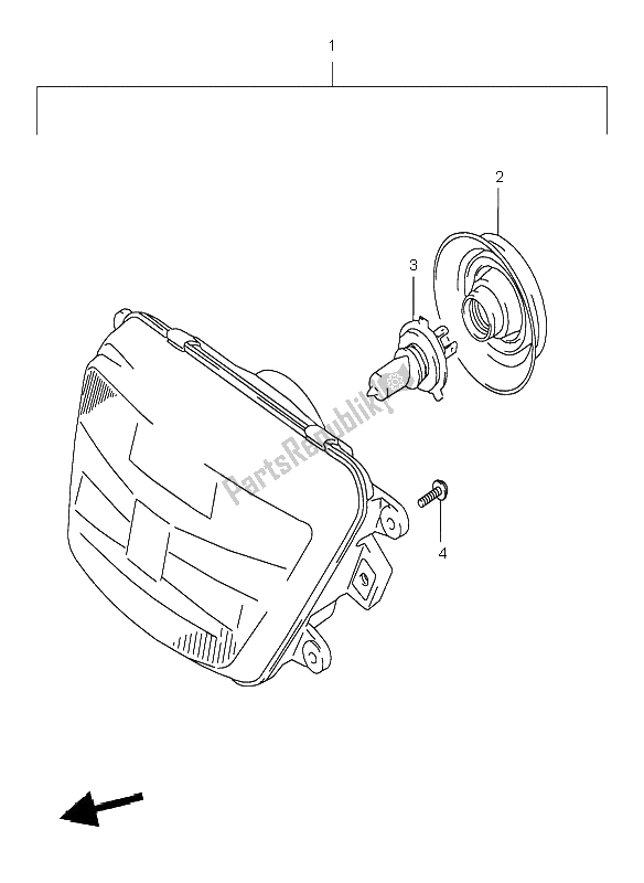 Todas las partes para Linterna Frontal (gsf600 E24) de Suzuki GSF 600 NS Bandit 1999