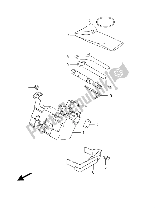 All parts for the Manual Box (gsf650sa) of the Suzuki GSF 650 Sasa Bandit 2011