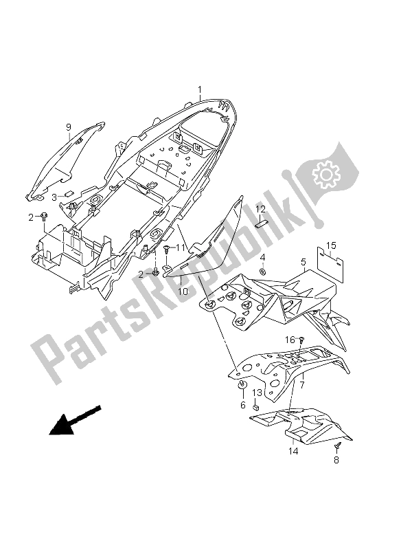 Todas las partes para Guardabarros Trasero (gsr750 E24) de Suzuki GSR 750 2011