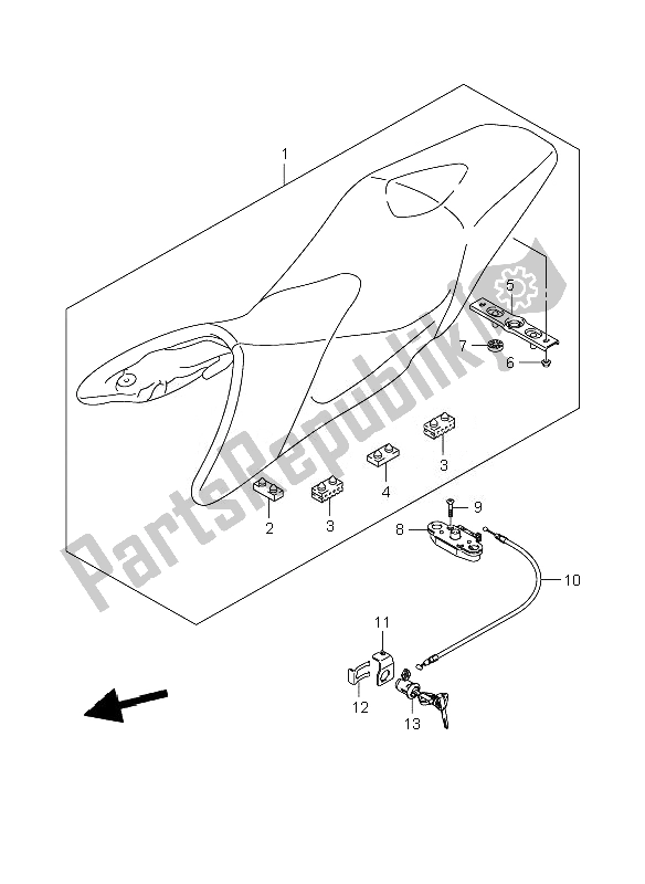 Toutes les pièces pour le Siège du Suzuki GSR 600A 2007