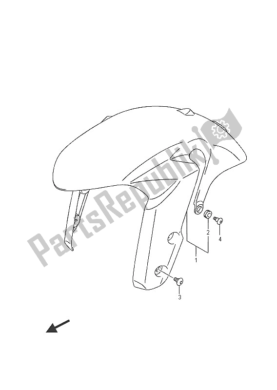 All parts for the Front Fender (gsx-r1000) of the Suzuki GSX R 1000A 2016