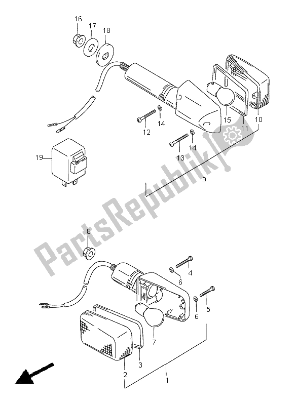 Alle onderdelen voor de Richtingaanwijzer Lamp van de Suzuki GS 500E 1997