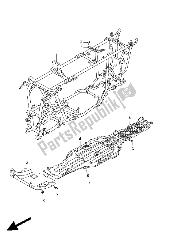 Tutte le parti per il Telaio del Suzuki LT A 750 XZ Kingquad AXI 4X4 2011