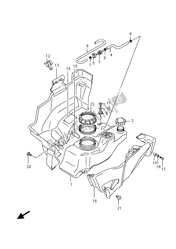 All parts for the Fuel Tank of the Suzuki LT A 750 XVZ Kingquad AXI 4X4 2015