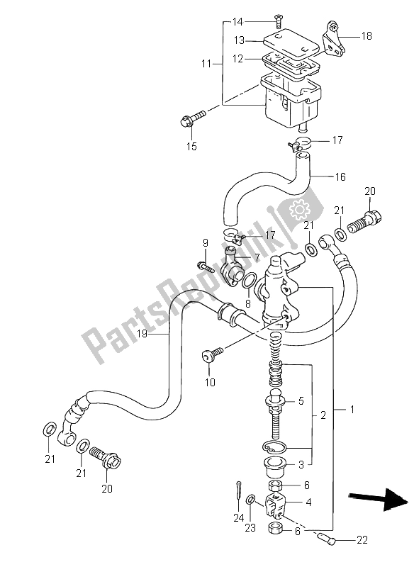 Tutte le parti per il Pompa Freno Posteriore del Suzuki RF 600R 1995