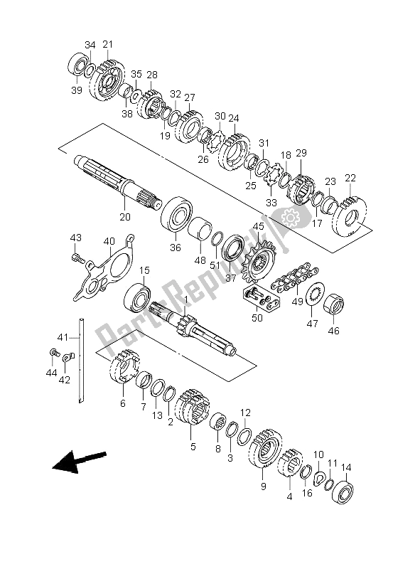 All parts for the Transmission of the Suzuki DL 650A V Strom 2009