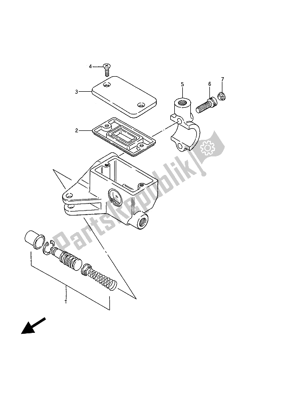 All parts for the Front Master Cylinder (vs750glp) of the Suzuki VS 750 Glfp Intruder 1986